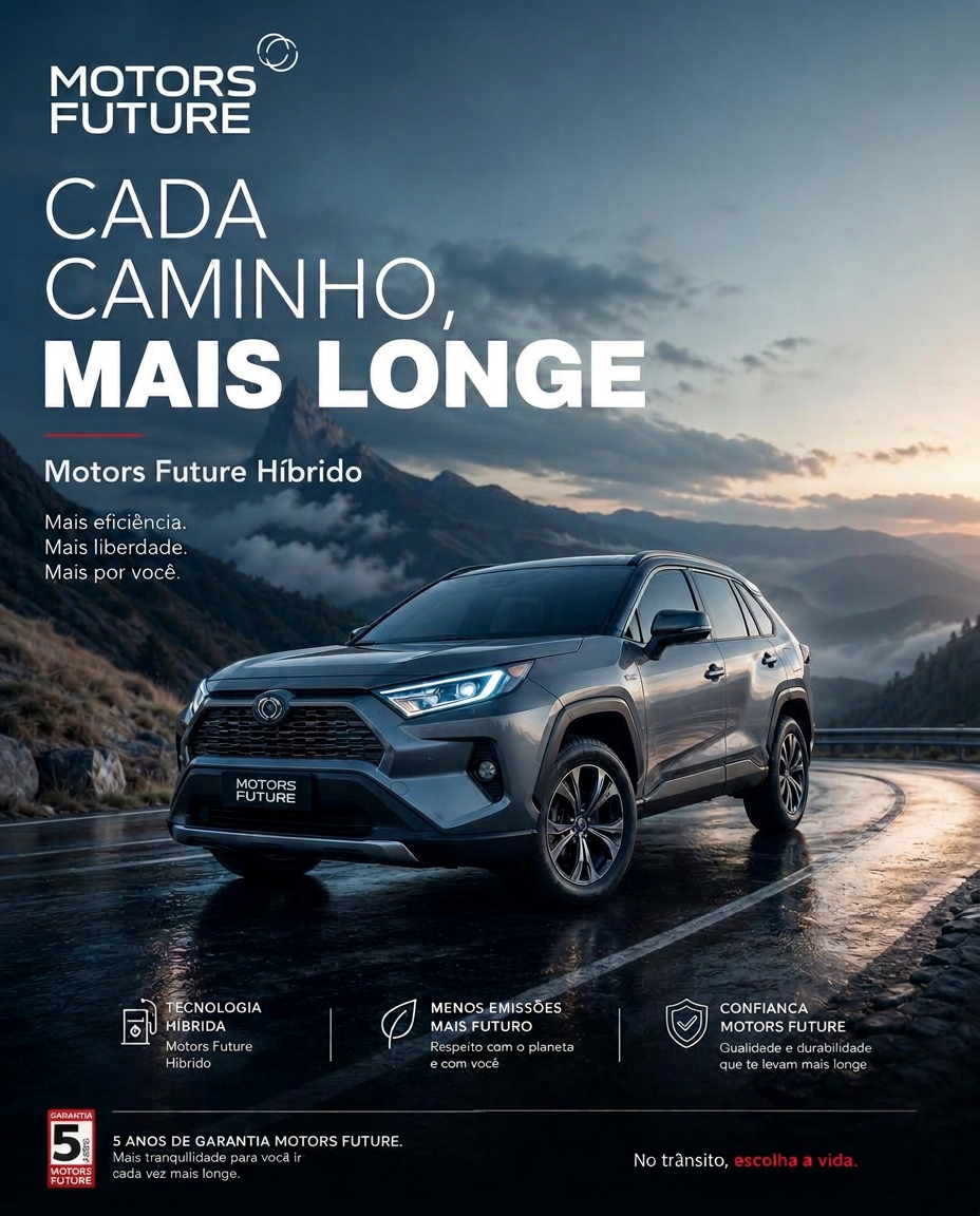 Peça de campanha da Motors Future gerada no BeaconStudio